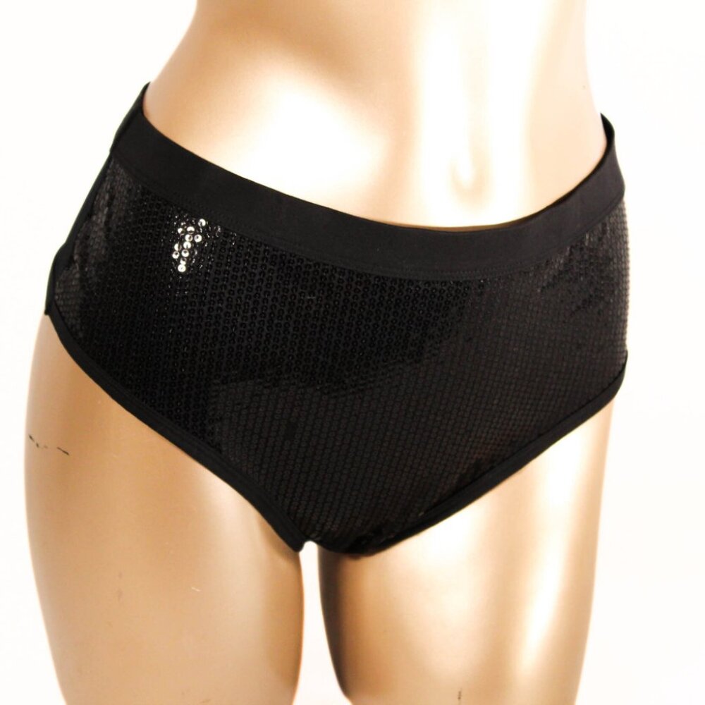 NWT Black Sequin and Mesh Panties Cheeky Hipster XXL 9